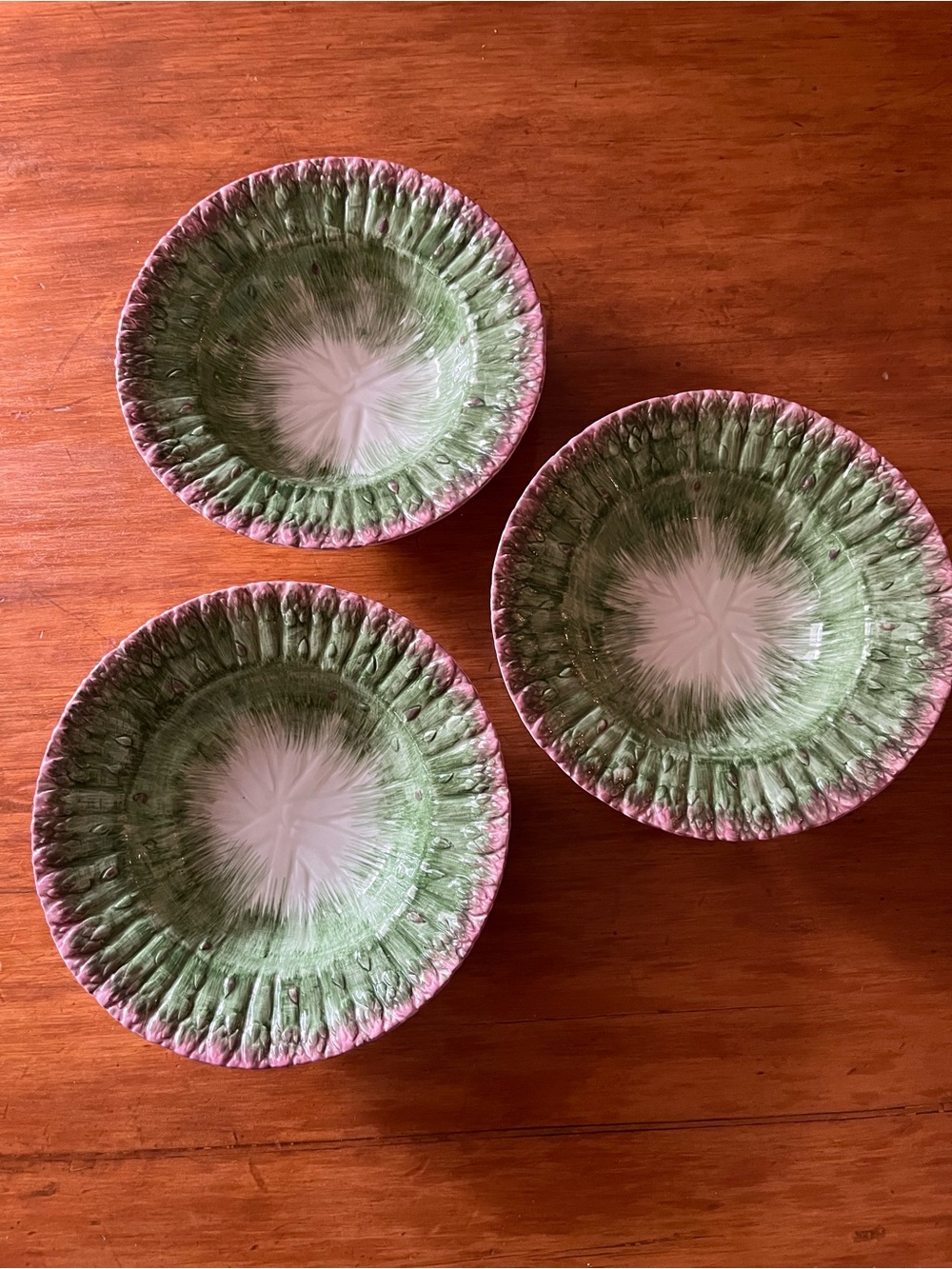 Vintage Fitz and Floyd Asparagus Ironstone Bowls Japan x 3